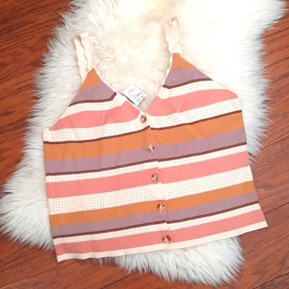 Hem & Thread Knit Crop Tank Top - Picture 1 of 5